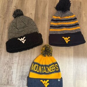 West Virginia Mountaineers Beanie Set - Gray, Yellow, Navy